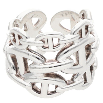 HERMES Chaine d'Ancre Enchainee GM Silver Ring Size ONE SIZE