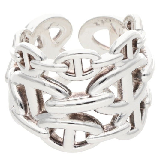 HERMES Chaine d'Ancre Enchainee GM Silver Ring Size ONE SIZE