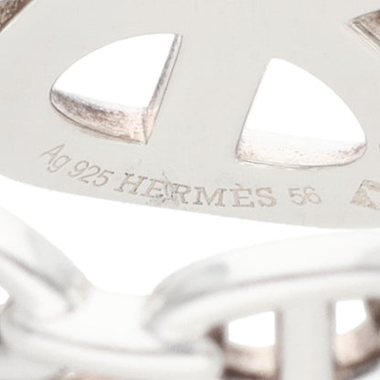 HERMES Chaine d'Ancre Enchainee GM Silver Ring Size ONE SIZE
