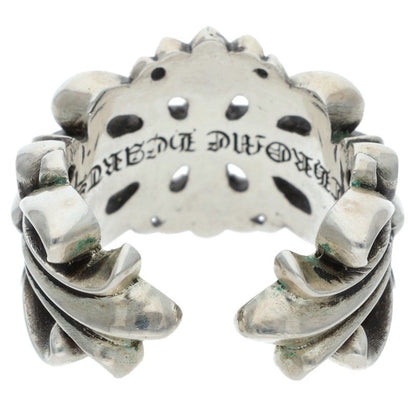 Chrome Hearts DBL FLRL CRS Silver Ring Size US 10.5