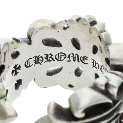 Chrome Hearts DBL FLRL CRS Silver Ring Size US 10.5