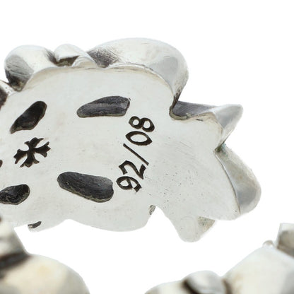 Chrome Hearts DBL FLRL CRS Silver Ring Size US 10.5