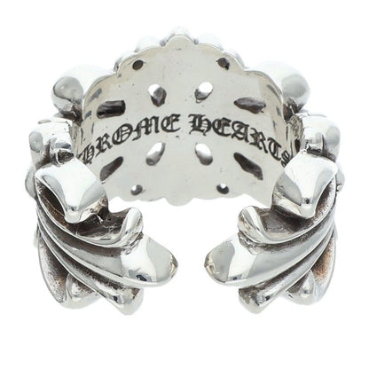 Chrome Hearts DBL FLRL CRS Silver Ring Size ONE SIZE