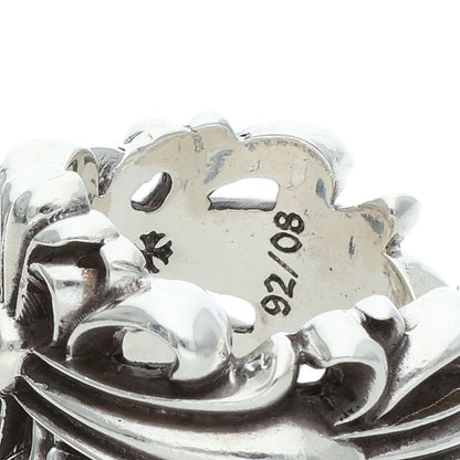 Chrome Hearts DBL FLRL CRS Silver Ring Size ONE SIZE
