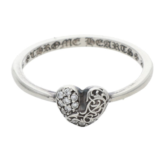 Chrome Hearts BUBBLGM HEART P DIA Pave Ring Size ONE SIZE