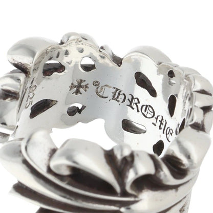 Chrome Hearts DBL FLRL CRS Silver Ring Size US 10.5
