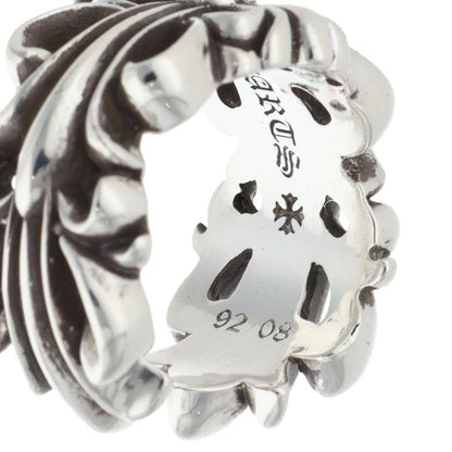 Chrome Hearts DBL FLRL CRS Silver Ring Size US 10.5