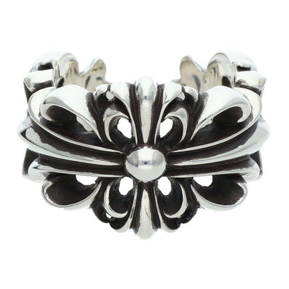Chrome Hearts DBL FLRL CRS 925 Silver Ring Size ONE SIZE