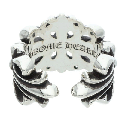 Chrome Hearts DBL FLRL CRS 925 Silver Ring Size ONE SIZE