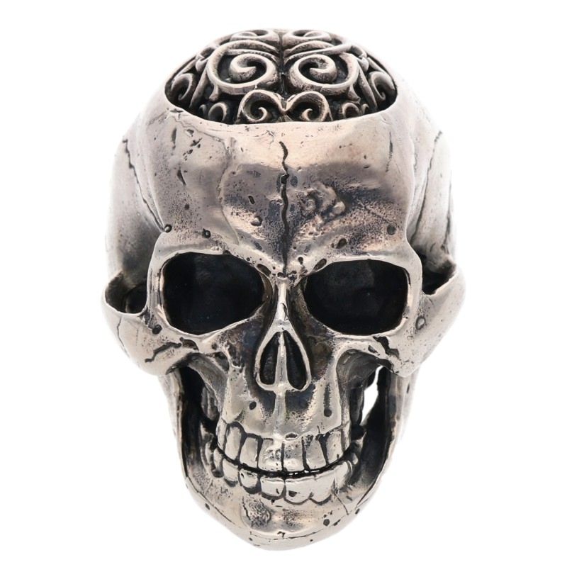 GABOR R-126 Large Brain Skull Full Head Silver Size ONE SIZE