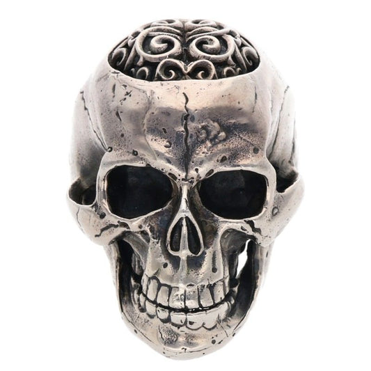 GABOR R-126 Large Brain Skull Full Head Silver Size ONE SIZE