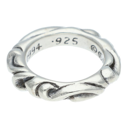 Chrome Hearts SCRL BAND Ring Silver Size JP 4 (Silver 5.3g)