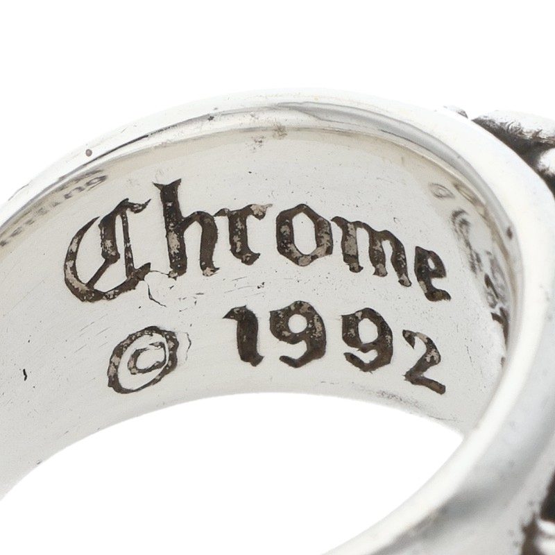 Chrome Hearts FLORAL CROSS Silver Ring Size ONE SIZE