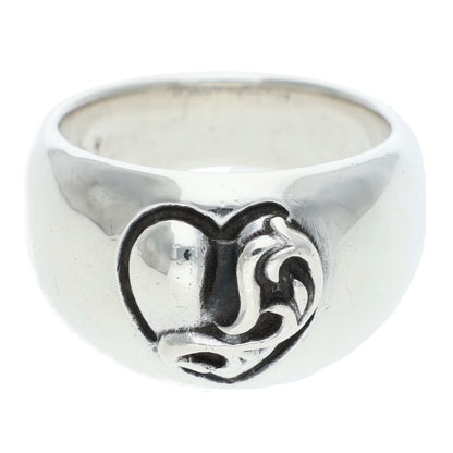 Chrome Hearts HEART IN BAND Silver Ring Size US 8