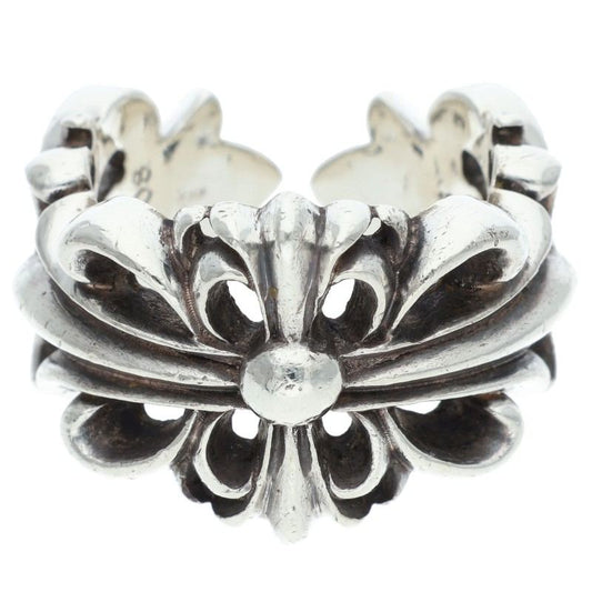 Chrome Hearts DBL FLORAL CROSS Silver Ring Size ONE SIZE