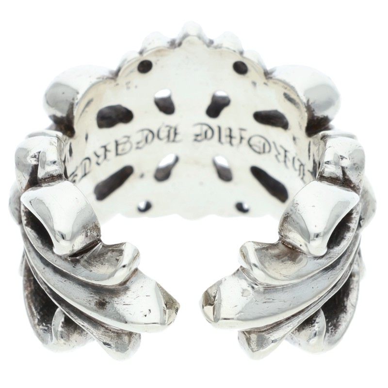 Chrome Hearts DBL FLORAL CROSS Silver Ring Size ONE SIZE
