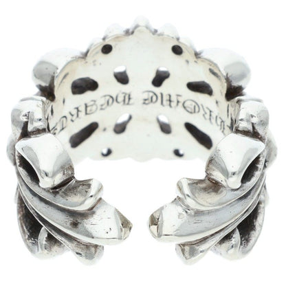 Chrome Hearts DBL FLORAL CROSS Silver Ring Size ONE SIZE