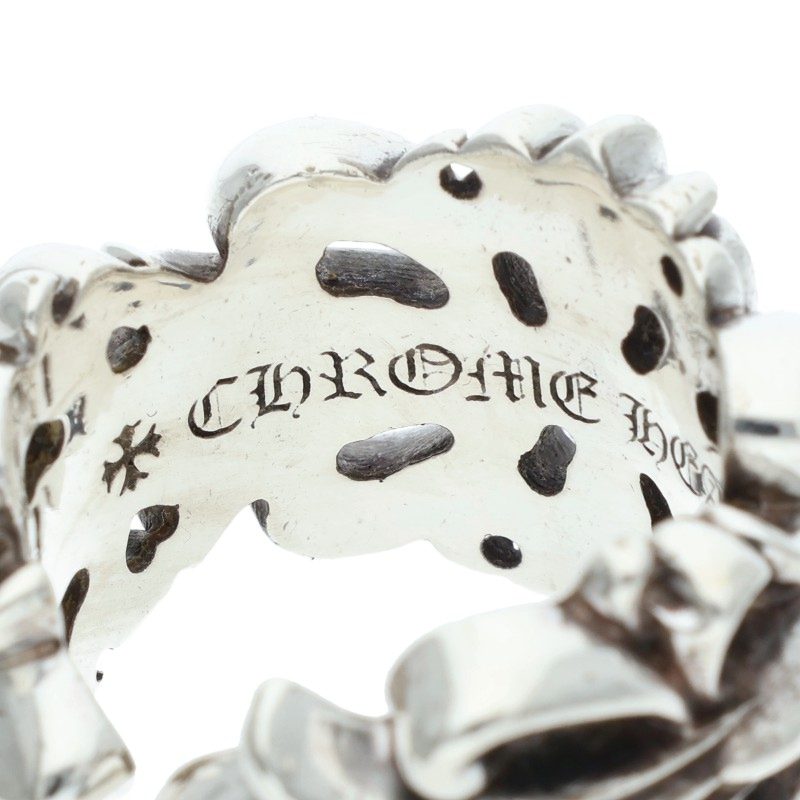 Chrome Hearts DBL FLORAL CROSS Silver Ring Size ONE SIZE