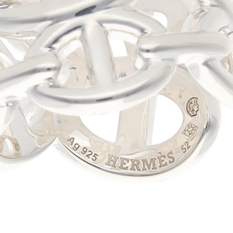 HERMES Chaine d'Ancre Enchainee GM Silver Ring Size ONE SIZE