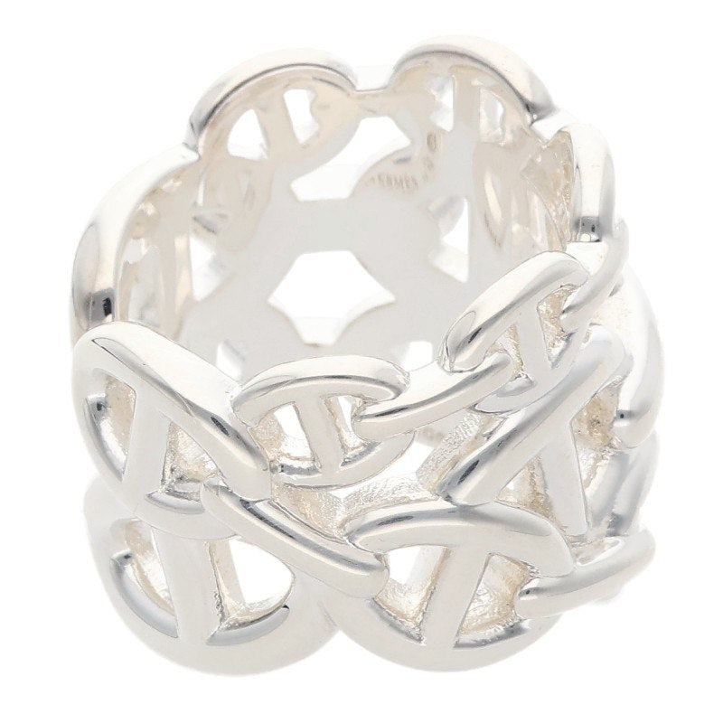 HERMES Chaine d'Ancre Enchainee GM Silver Ring Size ONE SIZE