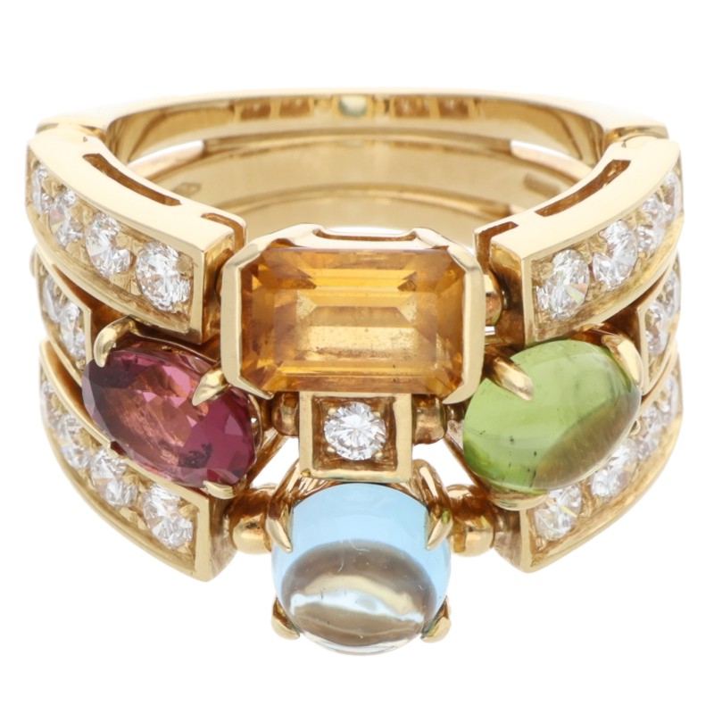 BVLGARI Allegra K18YG Multi-Stone Pave Diamond Size ONE SIZE