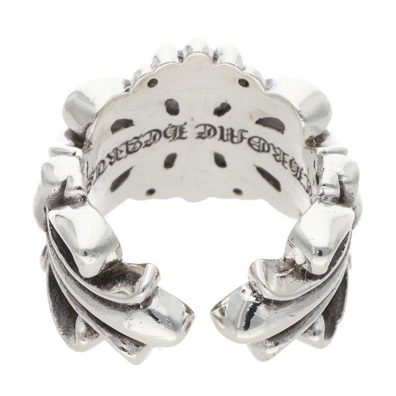 Chrome Hearts DBL FLRL CRS Silver Ring Size ONE SIZE