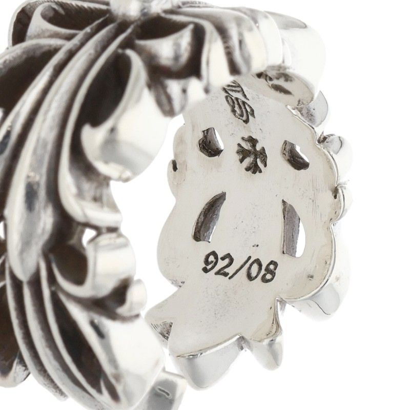 Chrome Hearts DBL FLRL CRS Silver Ring Size ONE SIZE