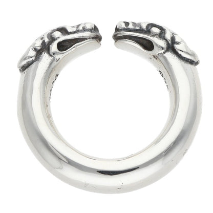Chrome Hearts DOUBLE DOG RING Silver Ring Size US 4