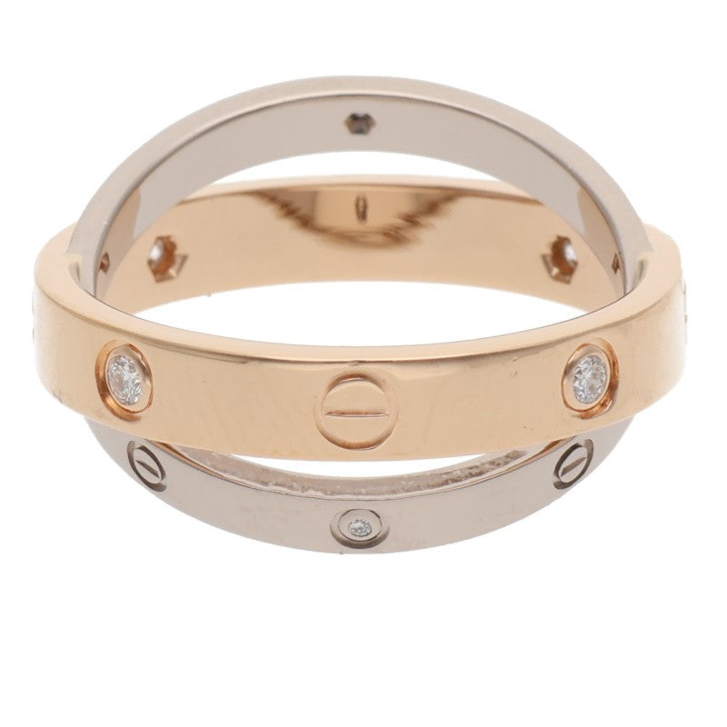 Cartier Love K18PG WG Half Diamond Ring Size ONE SIZE