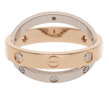Cartier Love K18PG WG Half Diamond Ring Size ONE SIZE