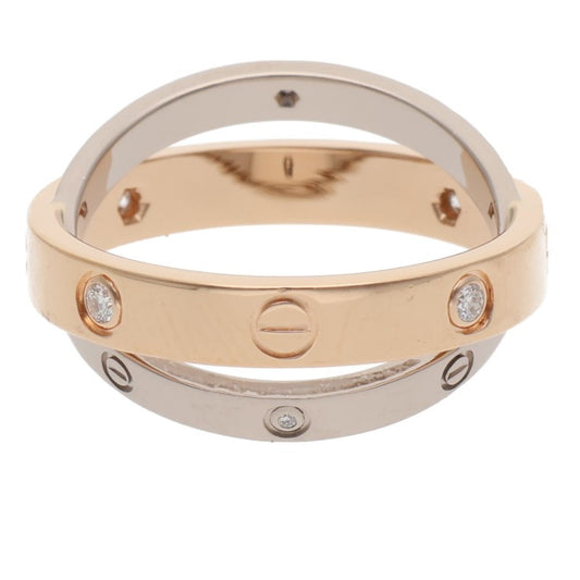 Cartier Love K18PG WG Half Diamond Ring Size ONE SIZE