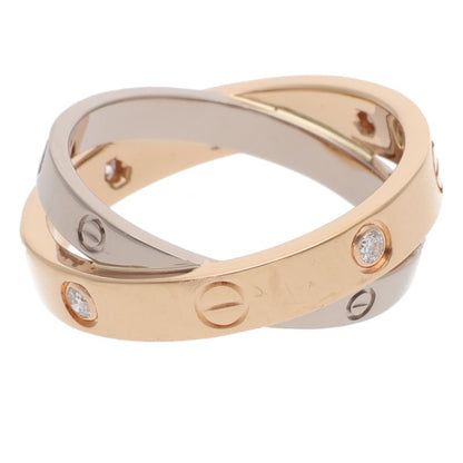 Cartier Love K18PG WG Half Diamond Ring Size ONE SIZE