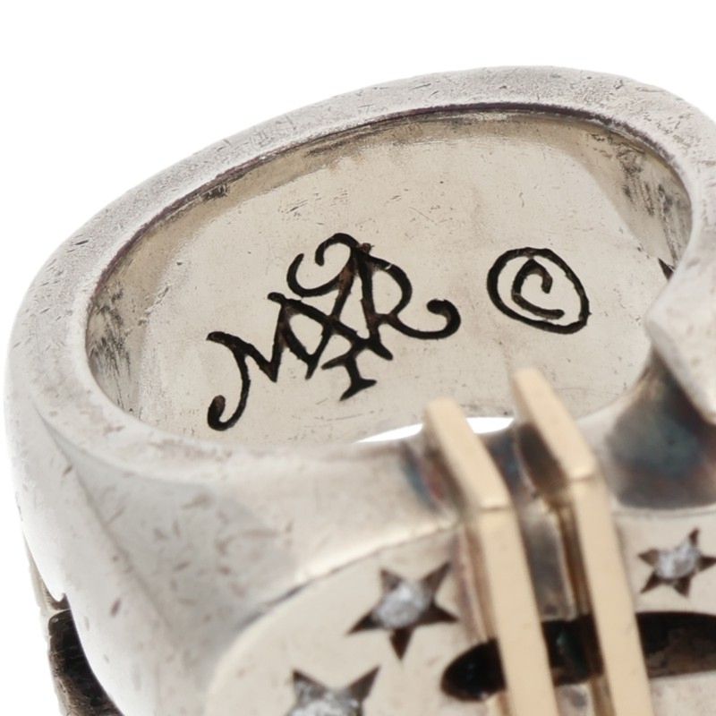 TENDERLOIN Dollar 8K Silver Diamond Ring Size ONE SIZE