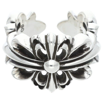 Chrome Hearts DBL FLRL CRS 925 Silver Ring Size ONE SIZE