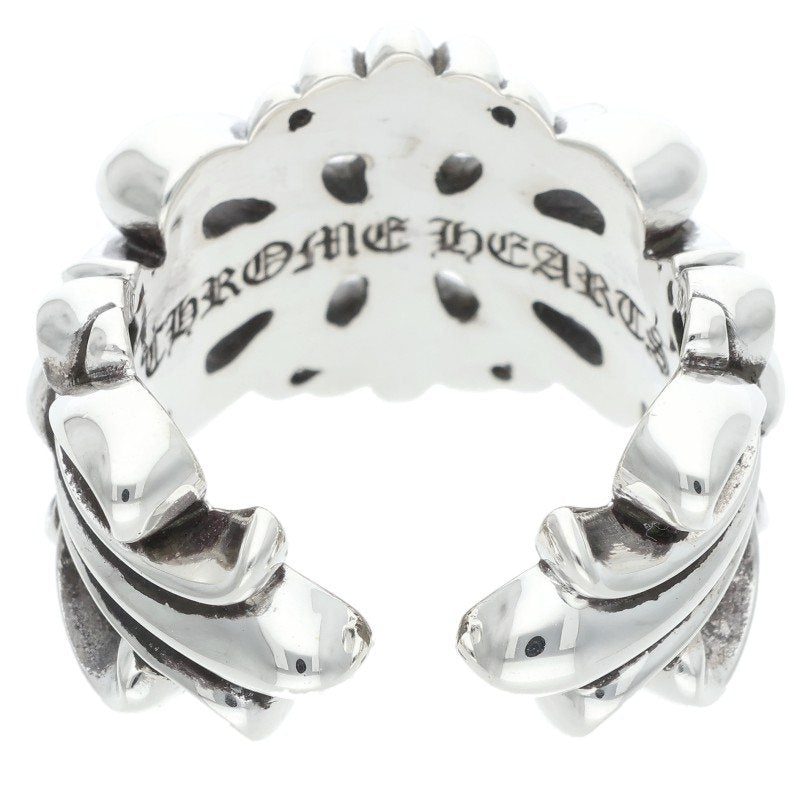 Chrome Hearts DBL FLRL CRS 925 Silver Ring Size ONE SIZE