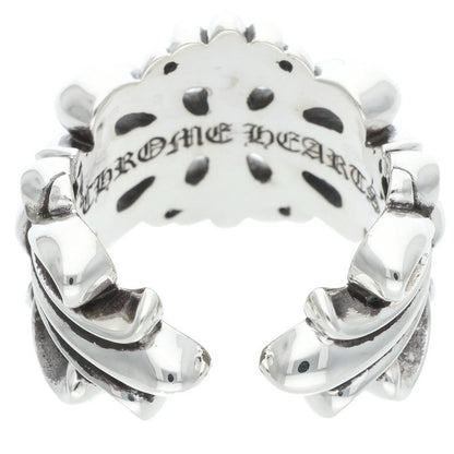 Chrome Hearts DBL FLRL CRS 925 Silver Ring Size ONE SIZE