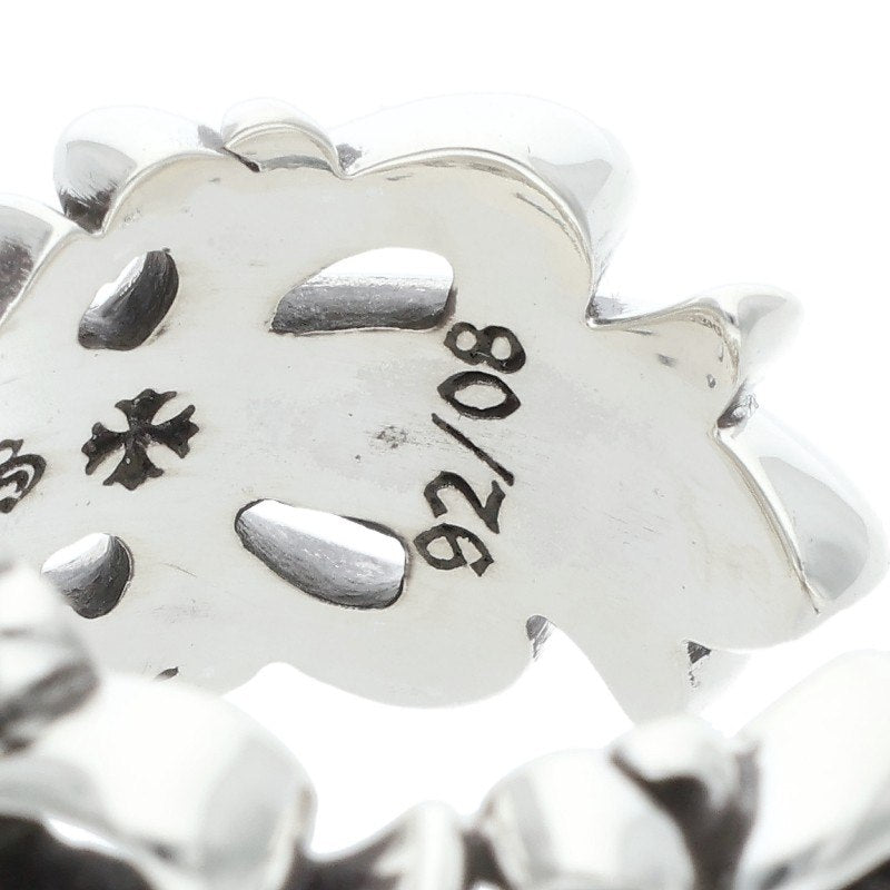 Chrome Hearts DBL FLRL CRS 925 Silver Ring Size ONE SIZE