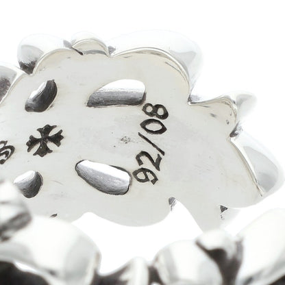 Chrome Hearts DBL FLRL CRS 925 Silver Ring Size ONE SIZE