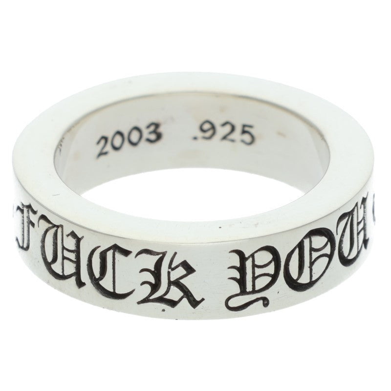 Chrome Hearts 6mm SPACER FUCKYOU Silver Ring Size US 6.5