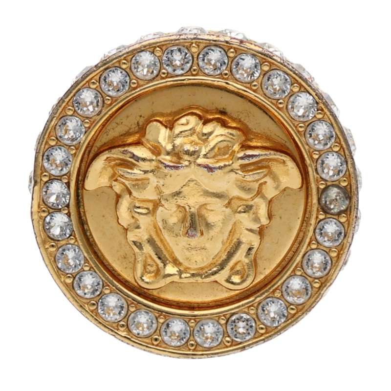 Versace Medusa Motif Rhinestone Ring Size ONE SIZE