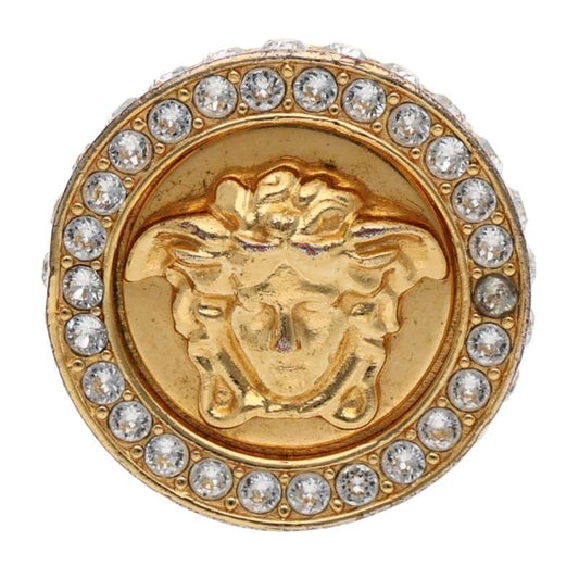 Versace Medusa Motif Rhinestone Ring Size ONE SIZE
