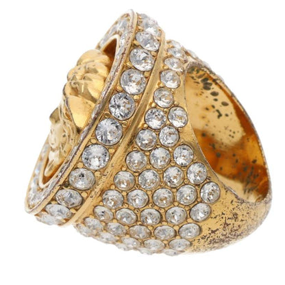 Versace Medusa Motif Rhinestone Ring Size ONE SIZE