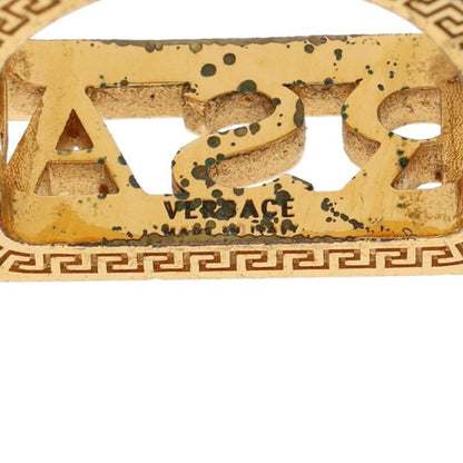 Versace Gold Logo Motif Ring Size ONE SIZE
