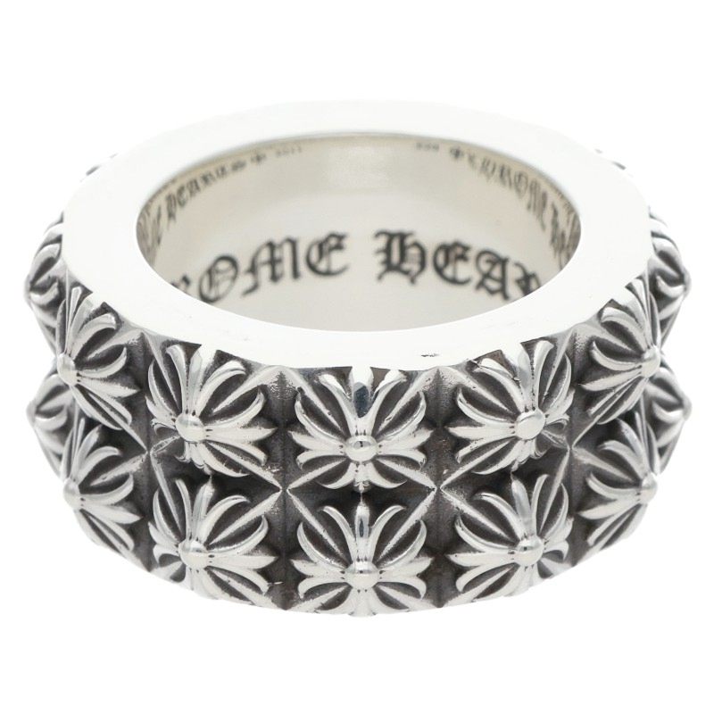 Chrome Hearts PETE PUNK DOUBLE ROW Silver Ring Size US 8