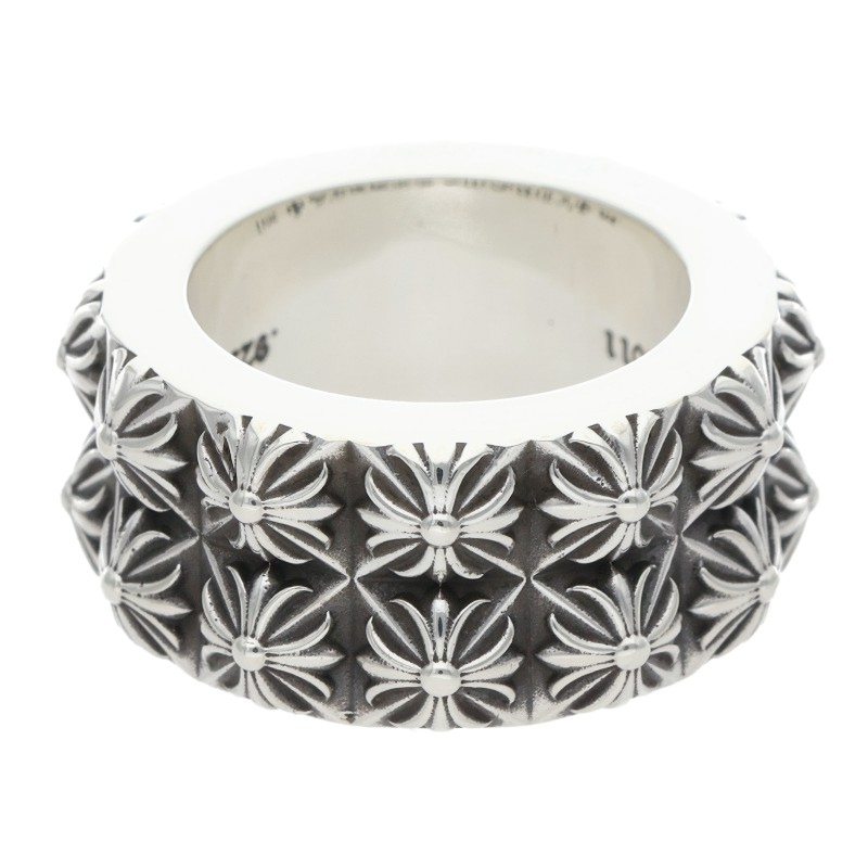 Chrome Hearts PETE PUNK DOUBLE ROW Silver Ring Size US 8