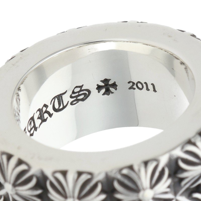 Chrome Hearts PETE PUNK DOUBLE ROW Silver Ring Size US 8