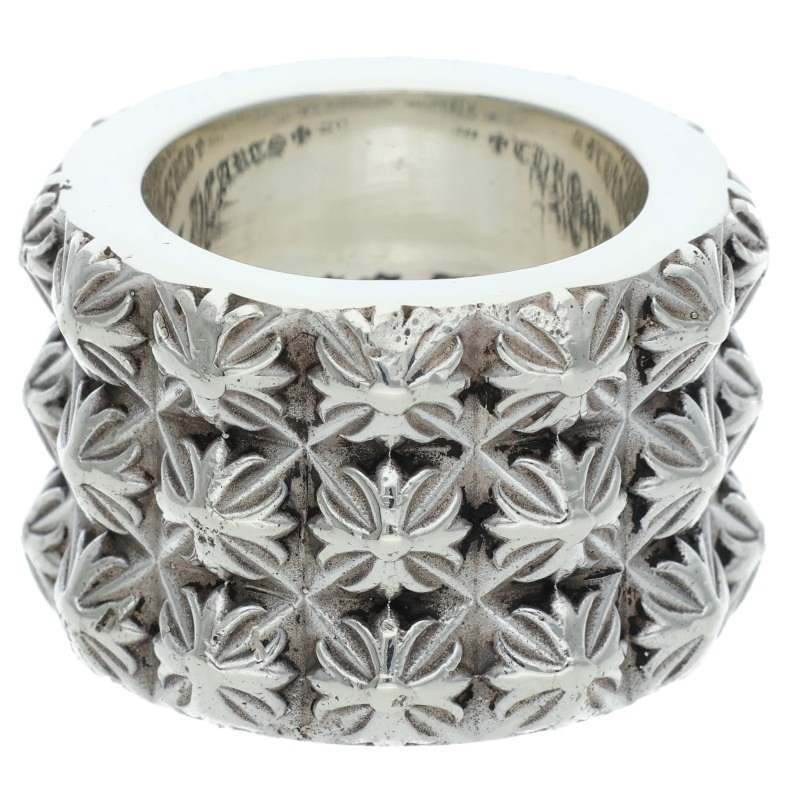 Chrome Hearts Pete Punk Triple Row Silver Ring Size US 7.5
