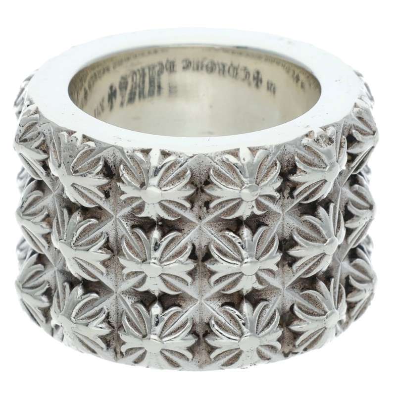 Chrome Hearts Pete Punk Triple Row Silver Ring Size US 7.5