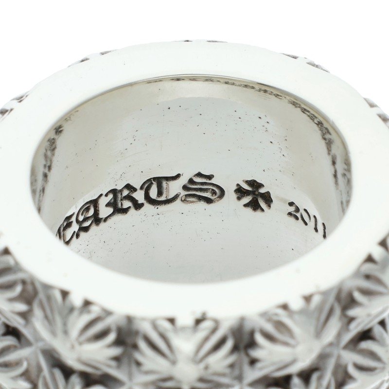 Chrome Hearts Pete Punk Triple Row Silver Ring Size US 7.5