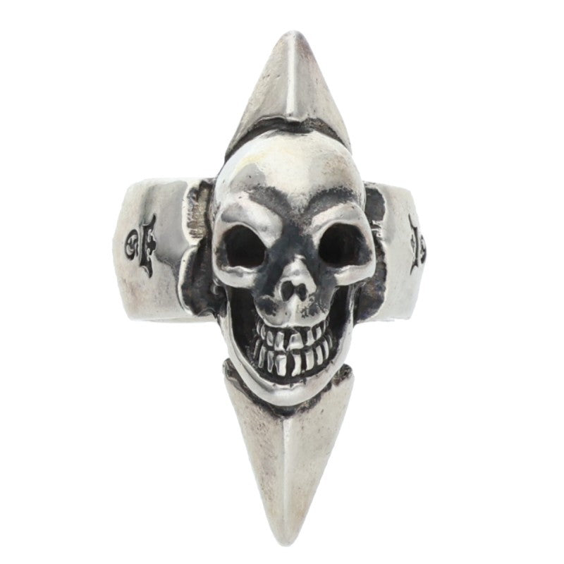 GABOR Holding R-9 Skull w/ Spike Silver Ring Size ONE SIZE